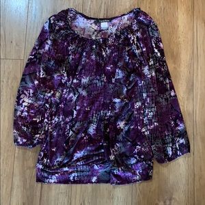 Carol Rose purple & gray snake skin pattern top
